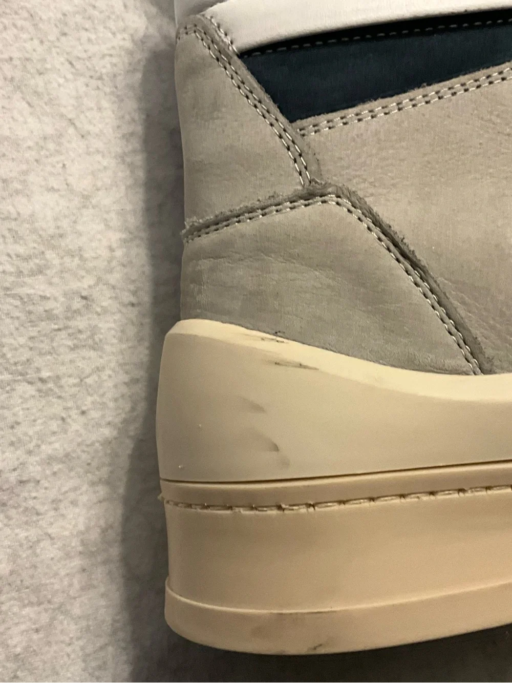P448 High-Top Sneakers in White, Navy and Cream Italy size 42